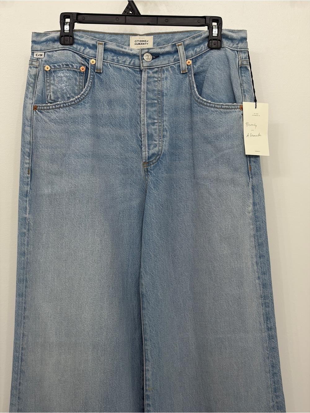 Citizens of Humanity Beverly highrise relaxed baggy wide leg jeans light wash 27 - Picture 4 of 13